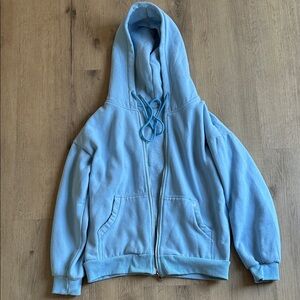 Light Blue Zip-Up Hoodie